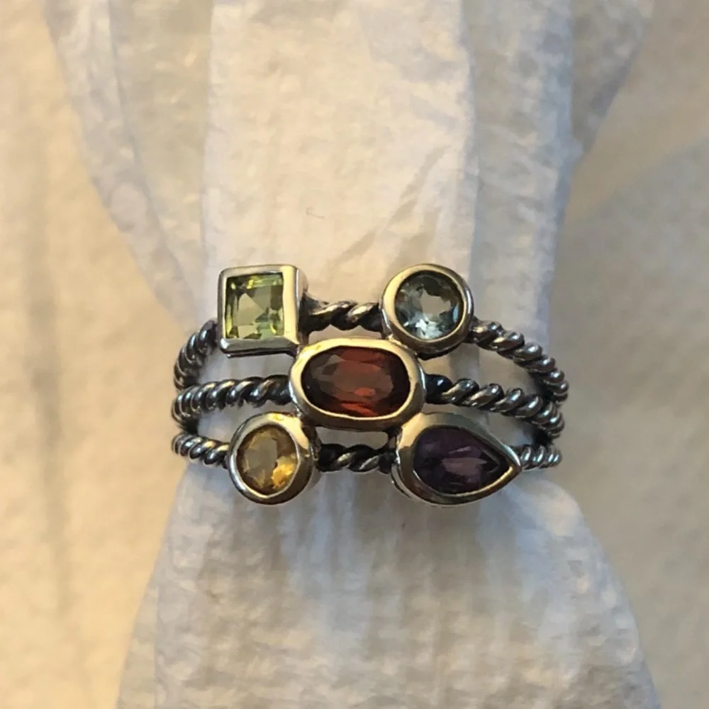 Multi-colored SS ring - Picture 1 of 5